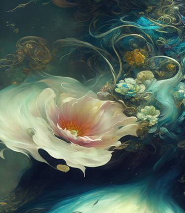 Print of Conceptual Floral Mixed Media by Fantasy Art