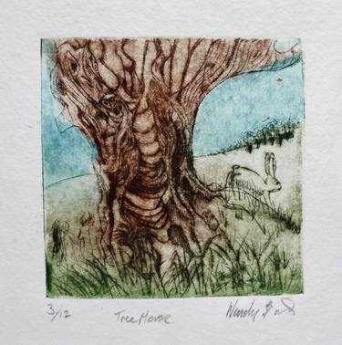 Original Folk Nature Printmaking by wendy bird