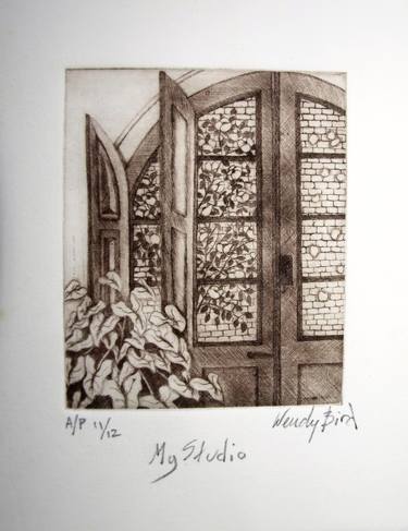 Original Figurative Interiors Printmaking by wendy bird