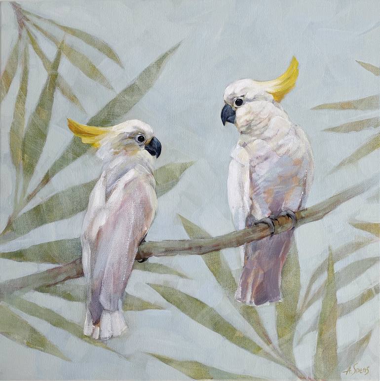 cockatoo oil painting