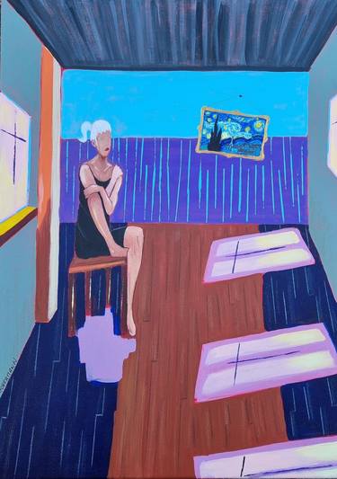Original Abstract Expressionism Interiors Paintings by Sophie ACKERMANN