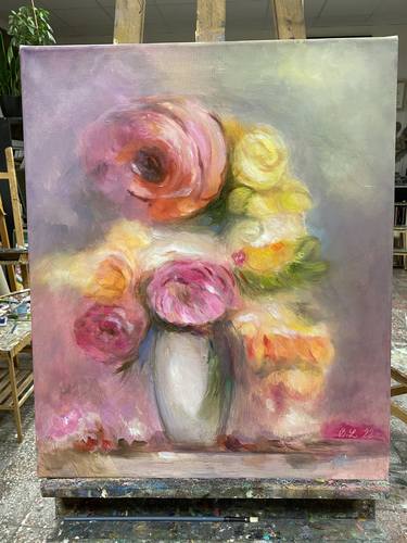 Original Expressionism Floral Painting by Beata Teperova