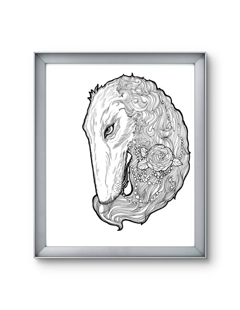 Original Art Nouveau Animal Drawing by Veronika Teslitskaia