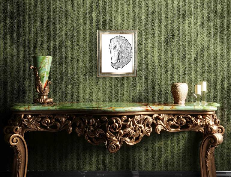 Original Art Nouveau Animal Drawing by Veronika Teslitskaia