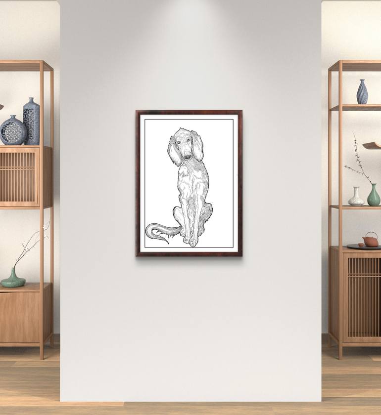 Original Art Nouveau Animal Drawing by Veronika Teslitskaia