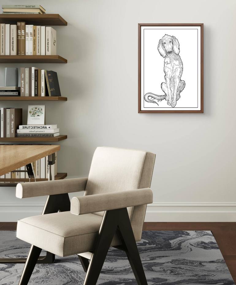 Original Art Nouveau Animal Drawing by Veronika Teslitskaia