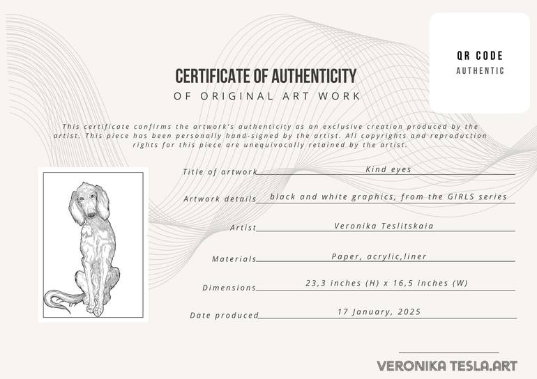 Original Art Nouveau Animal Drawing by Veronika Teslitskaia