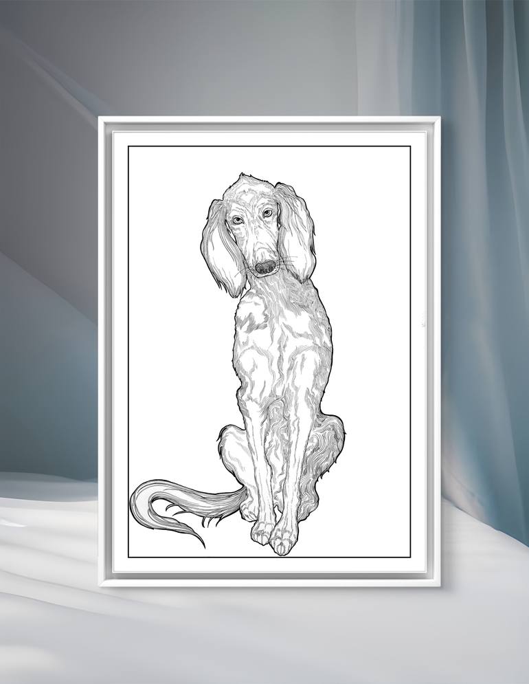 Original Art Nouveau Animal Drawing by Veronika Teslitskaia