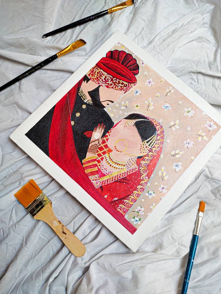 Original Portraiture Family Painting by Arshi Rana