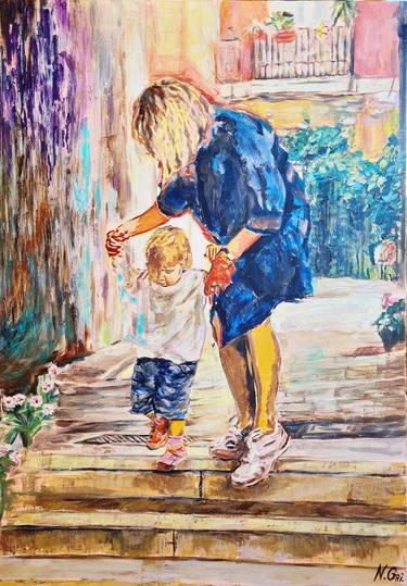 Print of Impressionism Children Paintings by Natalya Grypas