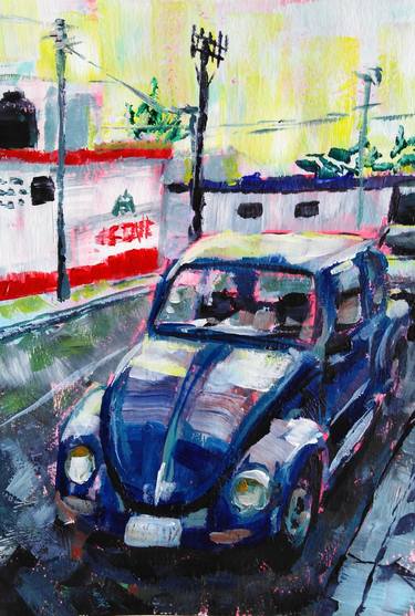 Original Street Art Automobile Paintings by Andrea Alberici