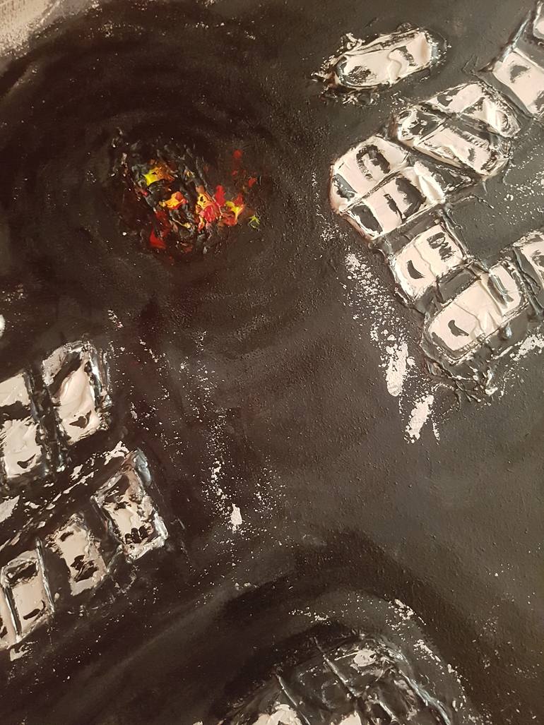 Original Art Deco Outer Space Painting by Berlina Art  Argentina