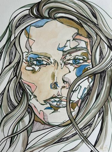 Original Portrait Mixed Media by Olena Spiridonova