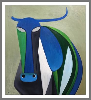 Print of Cubism Cows Paintings by Ahmed Mohammed AG