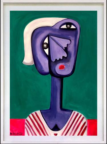 Print of Cubism Portrait Paintings by Ahmed Mohammed AG