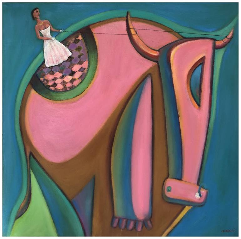 Original Cubism Family Painting by Ahmed Mohammed AG