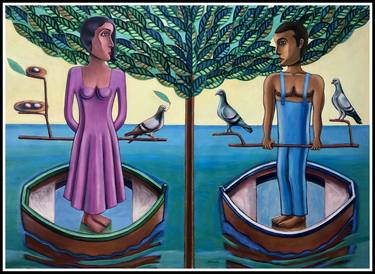 Original Figurative Love Paintings by Ahmed Mohammed AG