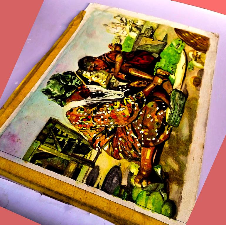 Original Contemporary Family Painting by Akan Ruth