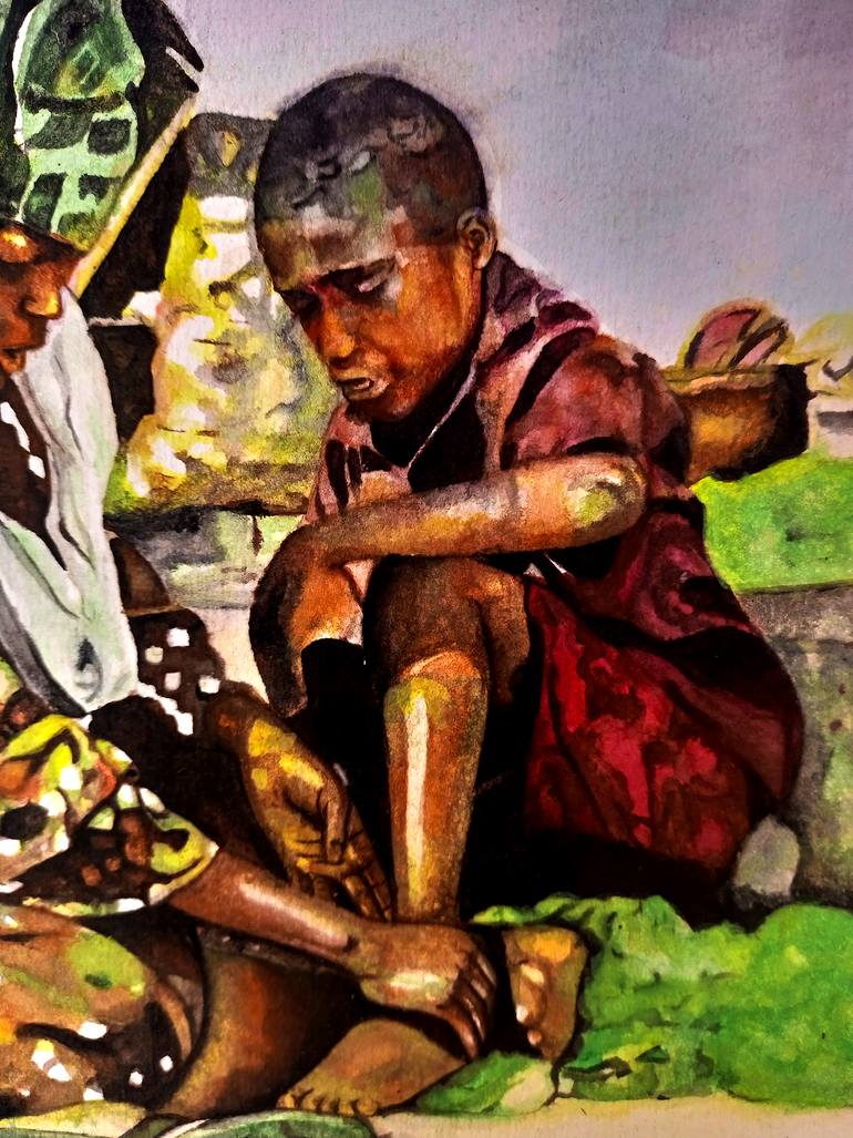 Original Contemporary Family Painting by Akan Ruth