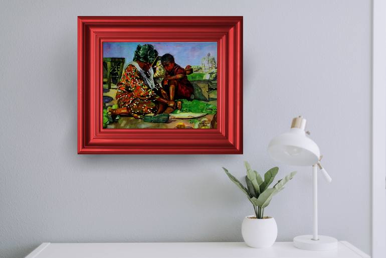 Original Contemporary Family Painting by Akan Ruth