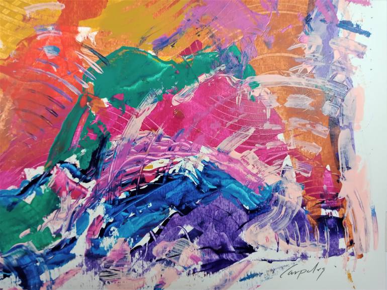 Original Abstract Expressionism Abstract Painting by Carpales Carlos Pagola Morales