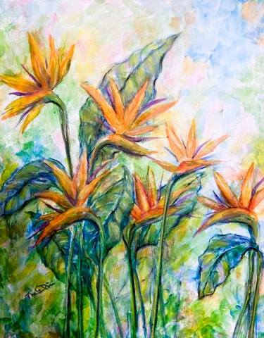 Print of Fine Art Floral Paintings by PHEBE DEFINE COSENTINO