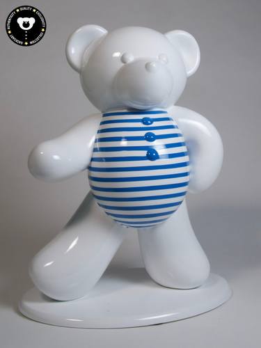 Carrara Marble Teddy Bear Sculpture by Jean-Michel Garino