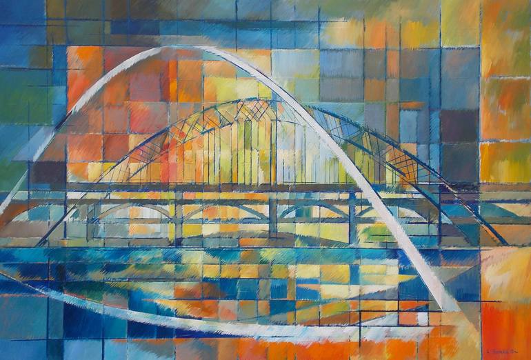 The Tyne Bridges, Newcastle Painting by Anne Thornhill Saatchi Art