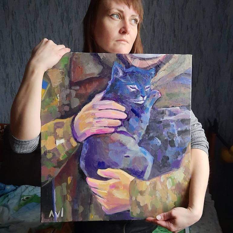 Original Cats Painting by Iva Art