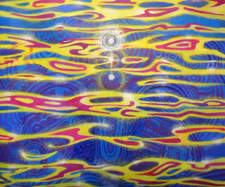 Original Abstract Expressionism Outer Space Painting by Iva Art