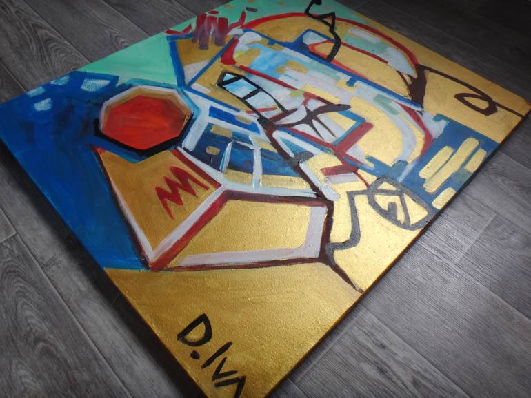 Original Abstract Expressionism Abstract Painting by Iva Art