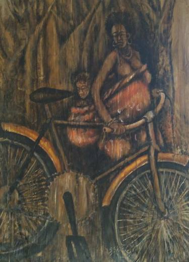 Print of Rural life Paintings by Newman Amoyaw