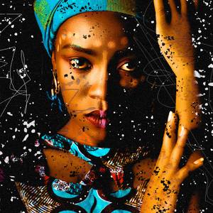 ABSTRACT ART FACE FRAMED #047