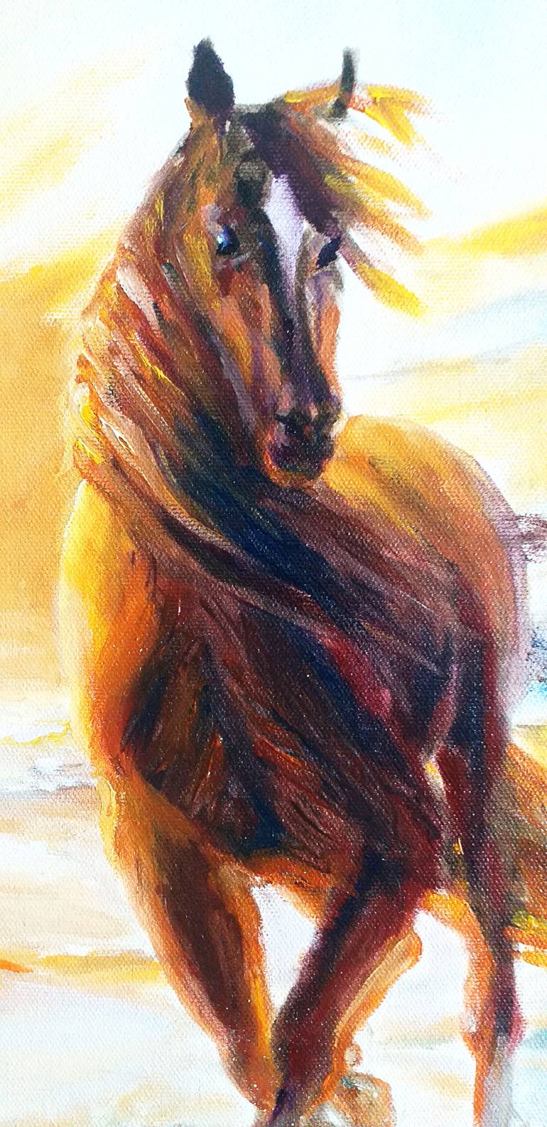 Original Expressionism Animal Painting by Olga Vedyagina