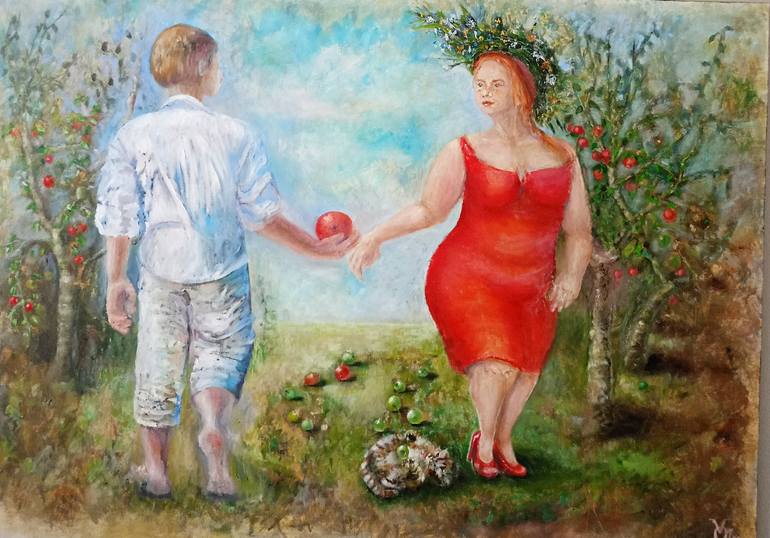 Original Fine Art Love Painting by Olga Vedyagina
