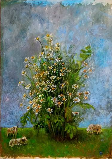 Original Fine Art Floral Paintings by Olga Vedyagina