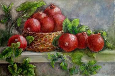 Pomegranate Still Life Painting Fruit Original Art thumb