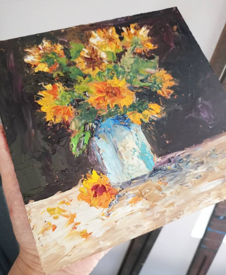 Original Expressionism Floral Painting by Olga Vedyagina