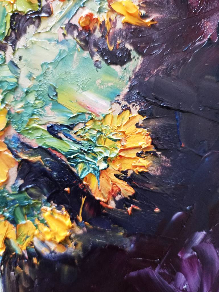 Original Expressionism Floral Painting by Olga Vedyagina
