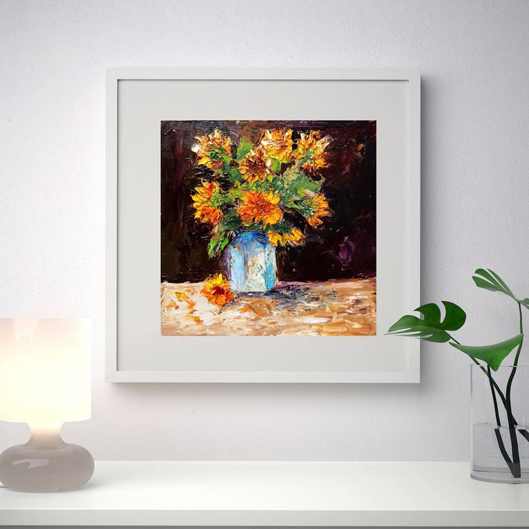 Original Expressionism Floral Painting by Olga Vedyagina