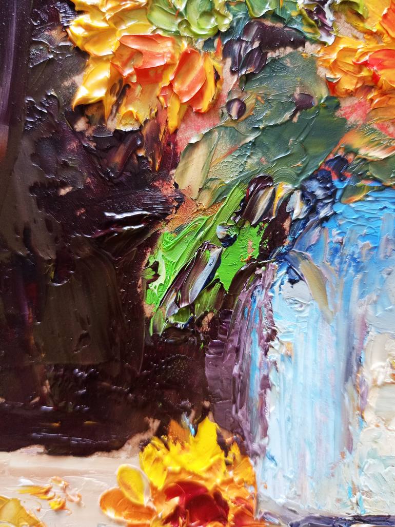 Original Expressionism Floral Painting by Olga Vedyagina