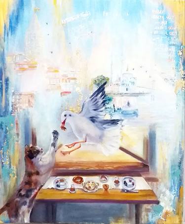 Original Fine Art Cats Paintings by Olga Vedyagina