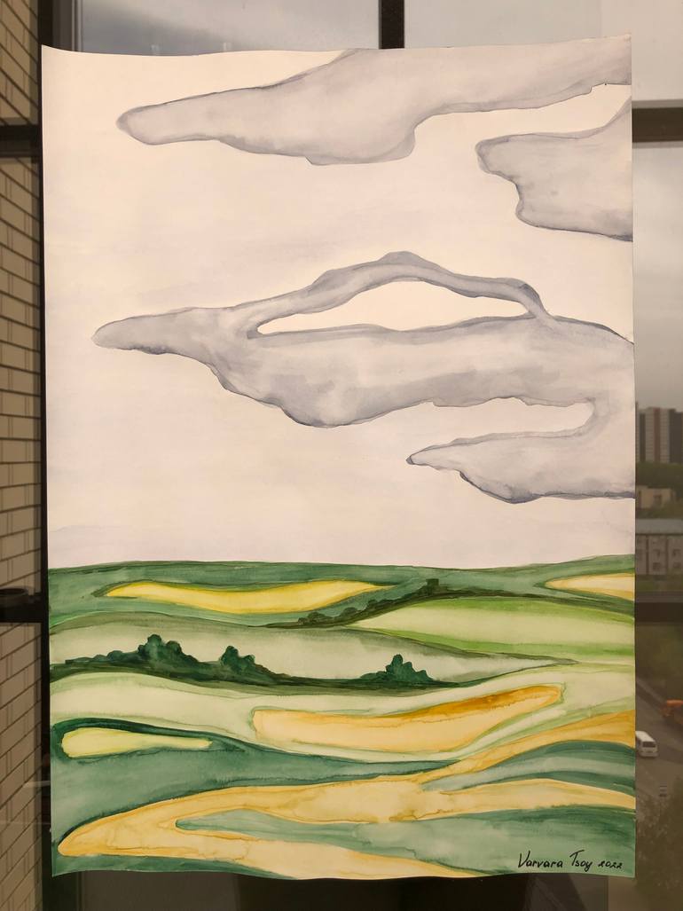 Original Abstract Landscape Painting by Varvara Tsoy