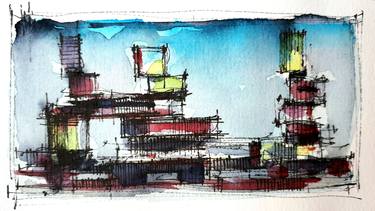 Print of Minimalism Architecture Paintings by G R GOKH