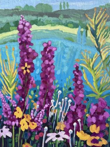 Original Art Nouveau Floral Painting by Kerry Lisa Davies