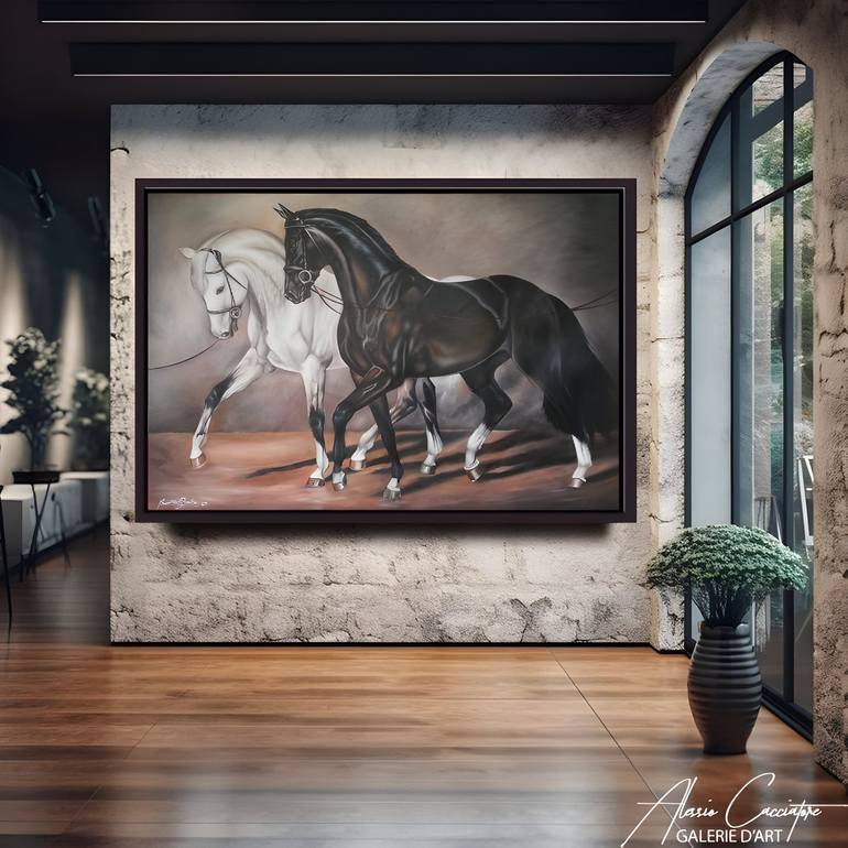 Original Realism Horse Painting by Macister Rodríguez