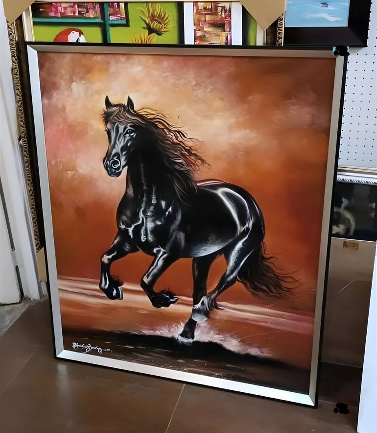 Original Realism Horse Painting by Macister Rodríguez