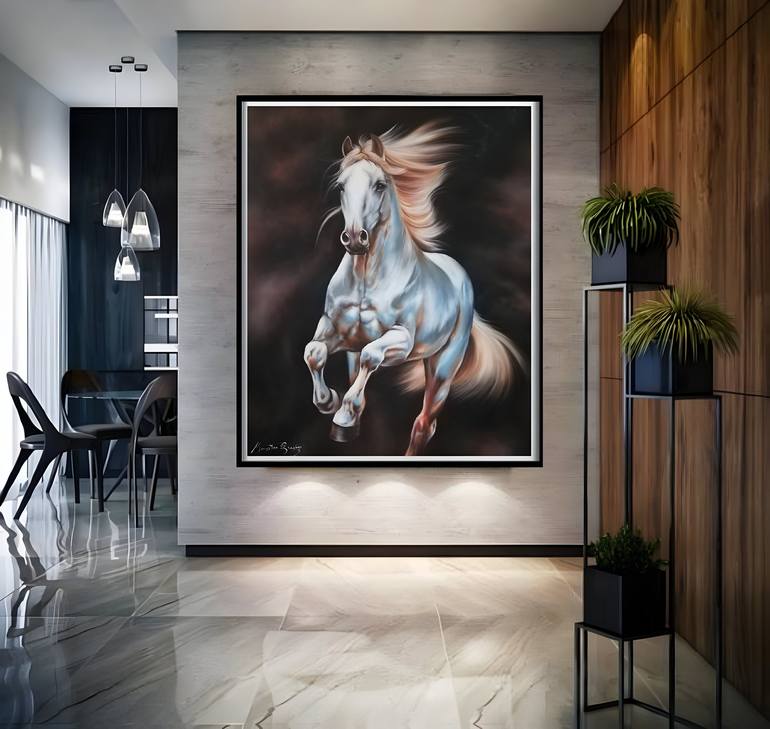 Original Realism Horse Painting by Macister Rodríguez