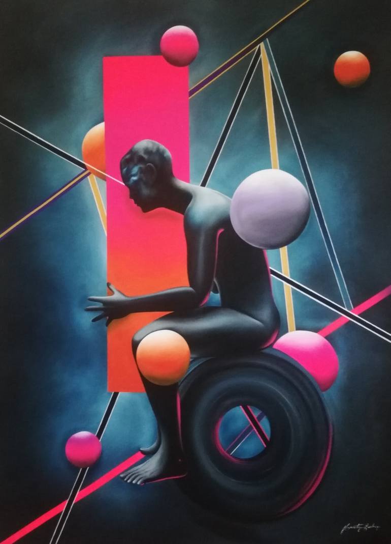 Original Modernism Men Painting by Macister Rodríguez