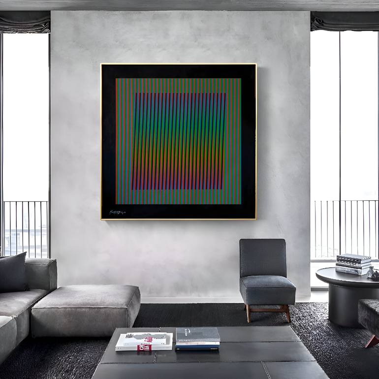 Original Geometric Fashion Painting by Macister Rodríguez